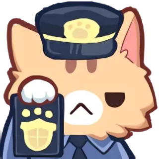 👮‍♂️ chat, police, policier, dessin animé, animal, mignon, uniforme telegram sticker