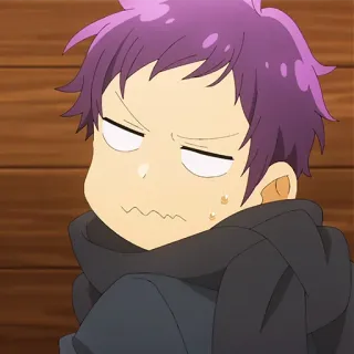 📚 anime, purple hair, bored, irritated telegram sticker