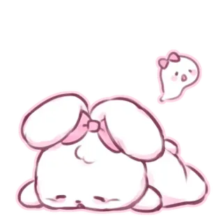 📩 cute, adorable, bunny, ghost, kawaii, chibi, sticker telegram sticker