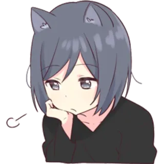 😞 Anime, Gatto, Ragazza, Carino, Manga, Cartone animato whatsapp sticker