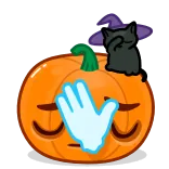🙃 Kürbis, Katze, Halloween, Magie, Hexe, Sticker telegram sticker