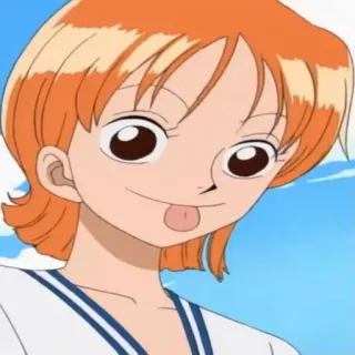 😛 Nami One Piece 动漫, 卡通, 海盗, 橙色头发, 女孩 telegram sticker