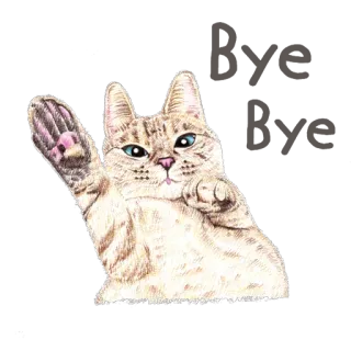 🤝 고양이, 동물, 애완동물, 귀여운, 새끼 고양이, 손 흔드는 telegram sticker