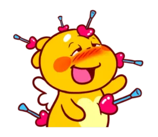 ❤ 漫画, キャラクター, 動物, 愛, ハート, 矢印, 面白い, 幸せ telegram sticker