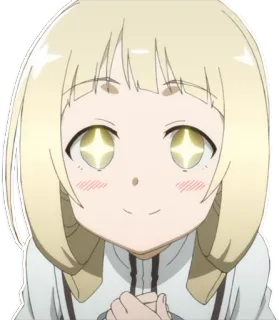 😍 ragazza anime, carina, occhi scintillanti, capelli biondi, cartone animato, manga telegram sticker