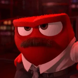 🤖 Anger Inside Out rabbia, inside out, pixar, disney, emozione, cartone animato, rosso, personaggio telegram sticker