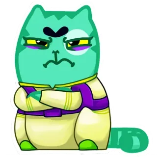 ❤️ kot, kreskówka, zły, postać, naklejka telegram sticker