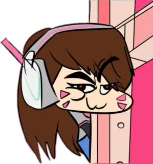 😼 D.Va Overwatch D.Va, Overwatch, Gaming, Video game, Kartun telegram sticker