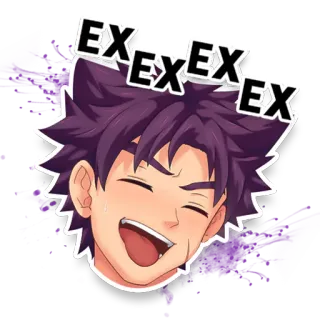 🥳 EX EX EX EX аниме, смех, выражение, милый telegram sticker