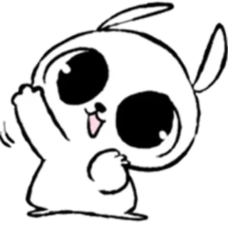 🌟 卡通, 动物, 可爱, 插图, 卡哇伊, 白色, 快乐 telegram sticker