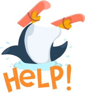 😖 Help! pinguino, aiuto, ghiaccio, scivolare whatsapp sticker