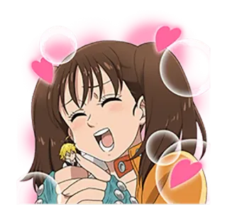 ❤ Diane Seven Deadly Sins Anime, Diane, Seven Deadly Sins, Desenho animado, Corações, Fofo whatsapp sticker