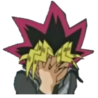 🤦‍♂️ Yugi Mutou Yu-Gi-Oh! anime, manga, yugioh, facepalm, embarrassed telegram sticker