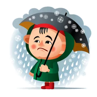🌧 날씨, 비, 슬픔, 우산, 눈 whatsapp sticker