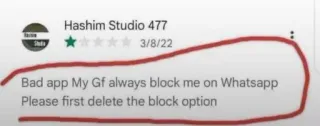 🤔 Bad app My Gf always block me on Whatsapp
Please first delete the block option appli, bloquer, WhatsApp, plainte telegram sticker
