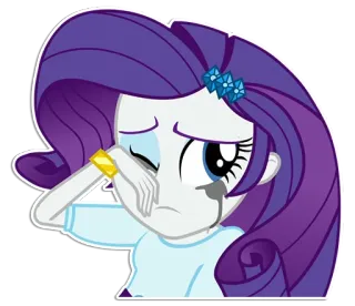 😢 Rarity My Little Pony desenho animado, triste, chorando, pônei, My Little Pony telegram sticker