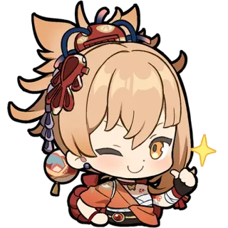 🤩 Yoimiya Genshin Impact yoimiya, genshin impact, anime, chibi, videogame, adesivo telegram sticker