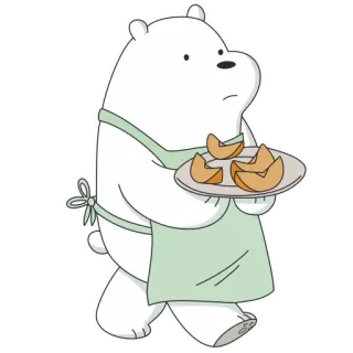 🥭 Ice Bear We Bare Bears мультфильм, медведь, белый медведь, готовка, еда, персонаж telegram sticker
