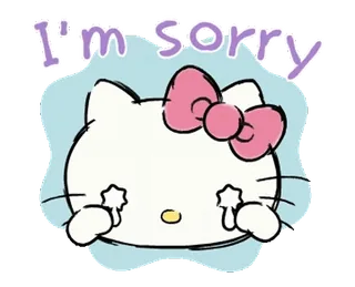⭐ Hello Kitty I'm sorry hello kitty, cartoni animati, carino, scusa, mi dispiace, kawaii, adesivo, bizzarro telegram sticker