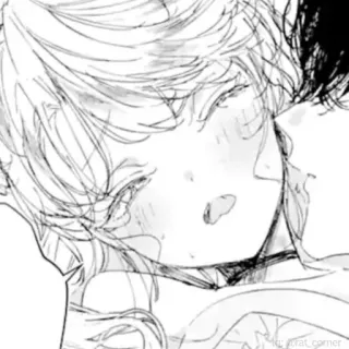🥺 Anime, Manga, Czarno-białe, Kobieta, Szkic, Rysunek telegram sticker