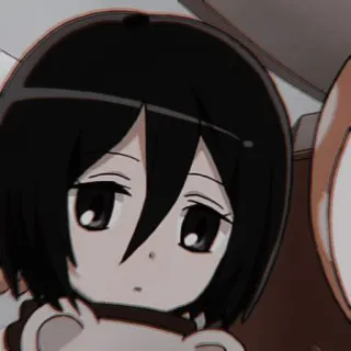 🀄 Mikasa Ackerman Attack on Titan Anime, Chibi, Triste, Mikasa, Mignon, L'Attaque des Titans telegram sticker