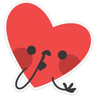 ❤️ cuore, carino, amore, cartone animato, emoji whatsapp sticker