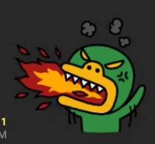 😮‍💨 dessin animé, dragon, feu, colère, vapeur, animal, créature, monstre whatsapp sticker