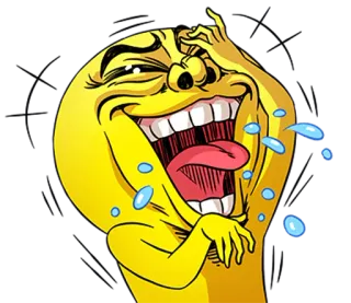 😂 Biểu tượng cảm xúc, Cười, Nước mắt, Vui nhộn, Vàng, Phim hoạt hình, Meme telegram sticker