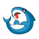 😛 상어, 만화, 귀여운, 동물, 물고기, 바다, 웃긴 telegram sticker