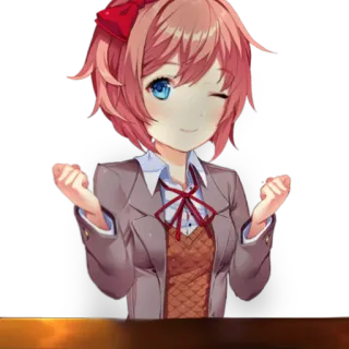 😉 Sayori Doki Doki Literature Club! Anime, Videogioco, Carino, Ragazza, Personaggio, Kawaii, Doki Doki Literature Club telegram sticker