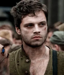 ◾️ Bucky Barnes Captain America: The First Avenger phim, binh lính, chiến tranh, lịch sử, nhân vật, sebastian stan, bucky barnes whatsapp sticker