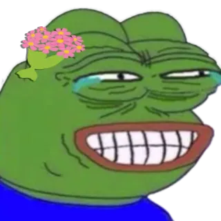 😂 Pepe the Frog pepe, katak, meme, meme internet, sedih, bunga whatsapp sticker