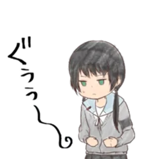 😐 ぐぅ〜 Anime, Chibi, Dễ thương, Manga, Nhật Bản telegram sticker