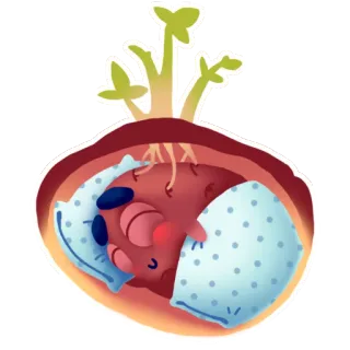 😌 เด็กทารก, นอนหลับ, เตียง, น่ารัก, การ์ตูน telegram sticker