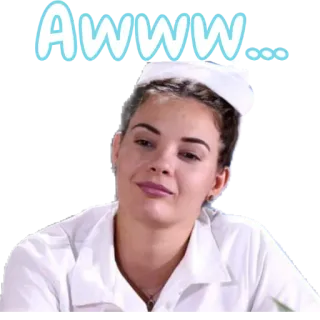 😍 Awww... медсестра, милый, эмоции, стикер telegram sticker
