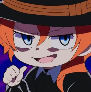 🍷 Chuya Nakahara Bungo Stray Dogs Anime, Manga, Chibi, Bungo Stray Dogs, Chuya Nakahara, Charakter, Fanart whatsapp sticker