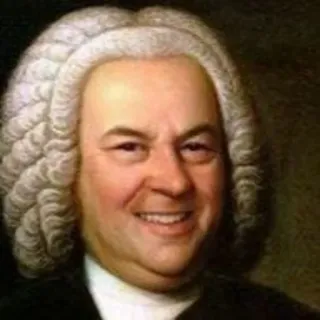 😀 Johann Sebastian Bach composer, music, classical music, Bach, wig, portrait telegram sticker