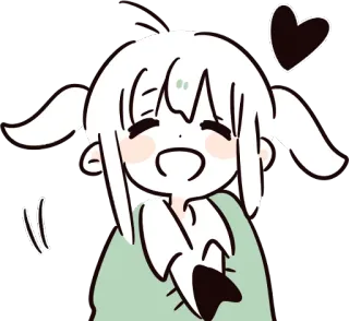 😊 Anime, Kawaii, Carino, Cartone animato, Cuore, Amore, Emoji whatsapp sticker