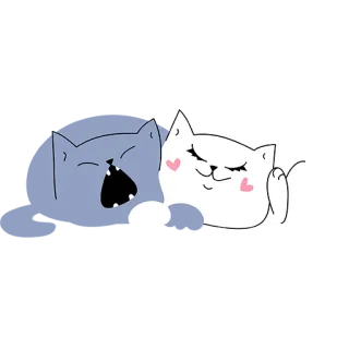 🥰 고양이, 귀여운, 카와이, 애완동물, 동물, 일러스트 telegram sticker