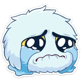 😭 triste, llorando, dibujo, azul, esponjoso telegram sticker