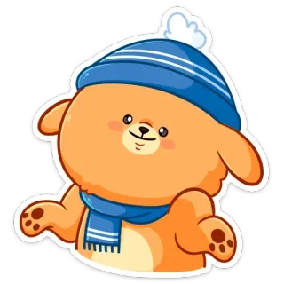 🤷‍♂️ 狗, 冬天, 帽子, 围巾, 可爱, 动物, 卡通 telegram sticker