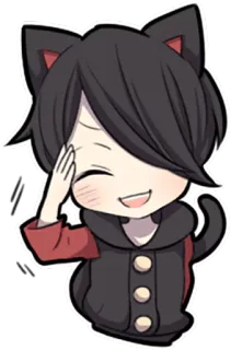 👌 Anime, Katze, Chibi, Manga, Kawaii, Süß, Cartoon telegram sticker