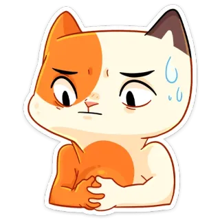 😅 แมว, สัตว์, การ์ตูน, กังวล, เหงื่อ telegram sticker