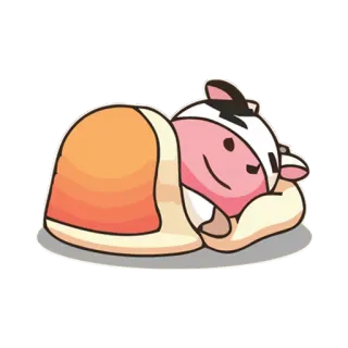 😴 Krowa, Sen, Słodki, Kreskówka, Zwierzę, Naklejka telegram sticker