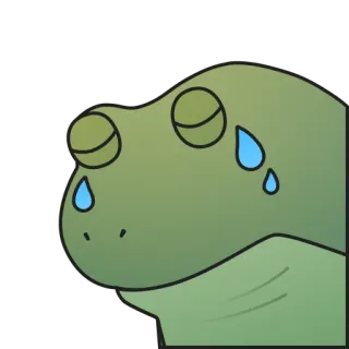 😭 กบ, ร้องไห้, เศร้า, น้ำตา, อีโมจิ telegram sticker