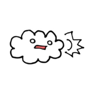 😱 nube, dibujos animados, impactado, expresión, clima whatsapp sticker