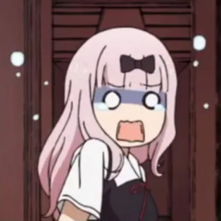 😱 Chika Fujiwara Kaguya-sama: Love Is War anime, girl, cute, chika fujiwara, kaguya-sama love is war, shocked, scared whatsapp sticker