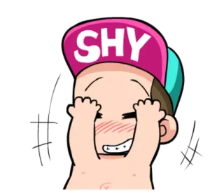 ☺️ SHY tímido, dibujos animados, sonrojo, lindo, personaje, avergonzado telegram sticker