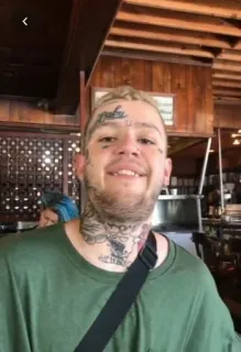 🐣 Lil Peep baby Osoba, Gwiazda, Tatuaż, Piosenkarz, Tatuaż na twarzy telegram sticker