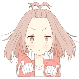 😨 动漫女孩, 卡通, Q版, 可爱, 贴纸, 脸红 telegram sticker